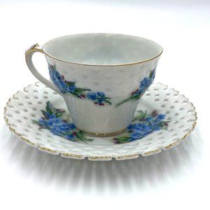 Norcrest Forget Me Not China Teacup and Saucer, 6/366-A